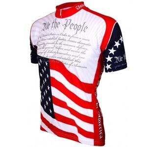 World Jerseys Men's U.S. Constitution Cycling Jersey XL 4th of July